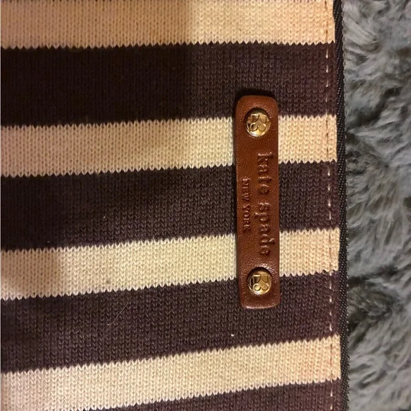 Kate Spade Brown and Cream Striped Clutch - Picture 5 of 6